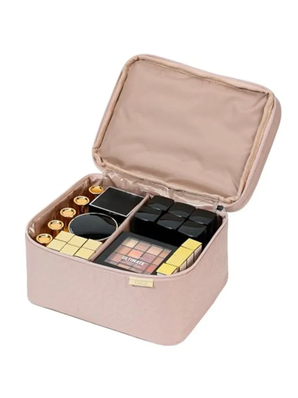 Makeup Train Case Cosmetic Organizer Bag Travel Storage Case Brush Holder